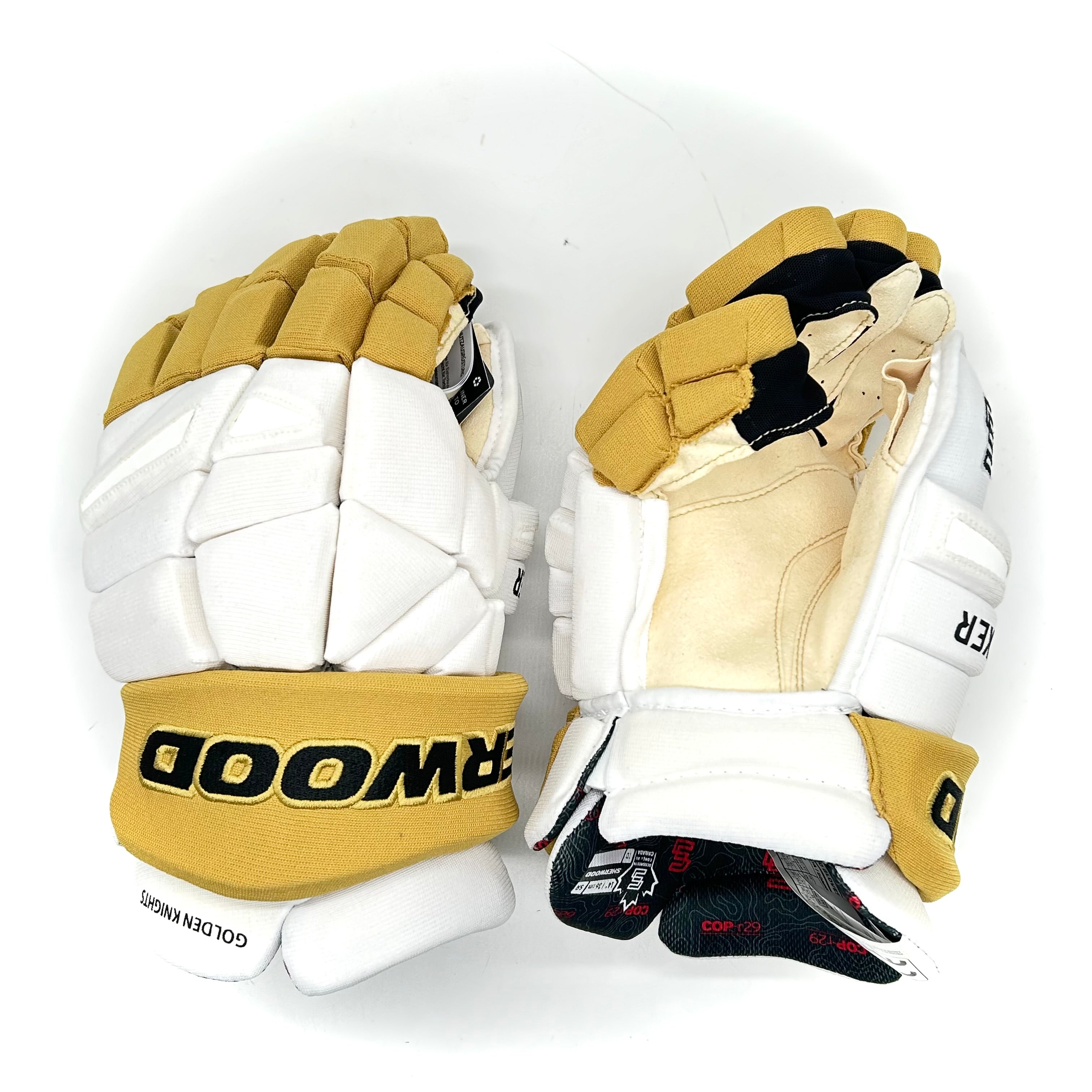 Gant Sherwood Rekker Legend Pro – NHL Pro Stock – Paume Pro – Golden Knights de Vegas (Blanc/Or/Noir)